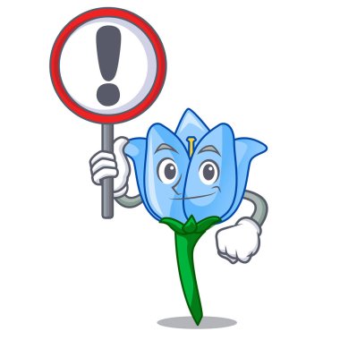 İşareti çan çiçeği karakter karikatür vektör çizim ile