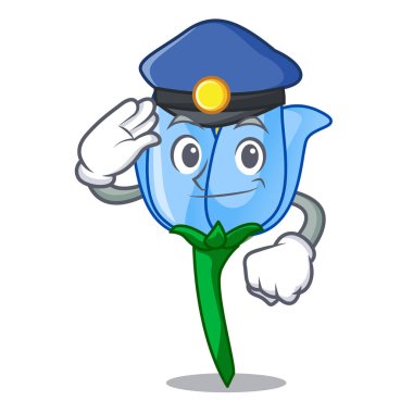 Polis bell çiçek karakter karikatür vektör çizim