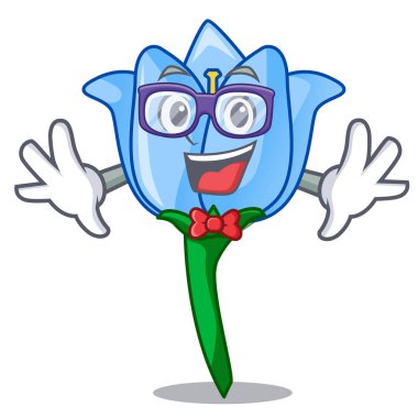 Geek çan çiçeği karakter karikatür