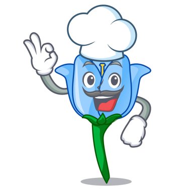 Şef bell çiçek karakter karikatür