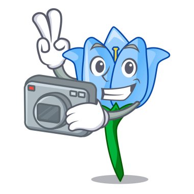 Fotoğrafçı çan çiçeği maskot çizgi film