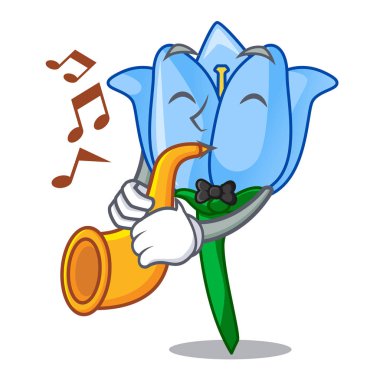 Trompet çan çiçeği maskot karikatür ile