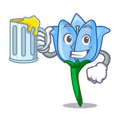 Suyu çan çiçeği maskot karikatür ile