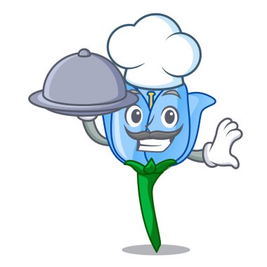 Şef gıda çan çiçeği maskot karikatür ile