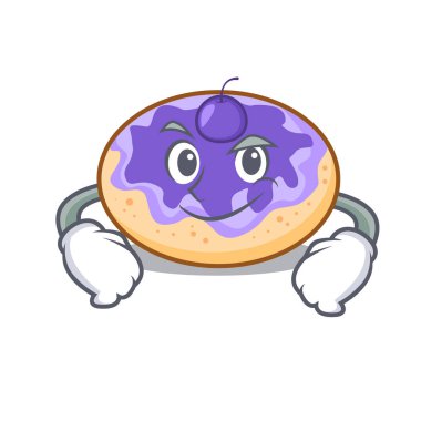 Smirking çörek yabanmersinli karakter karikatür vektör çizim