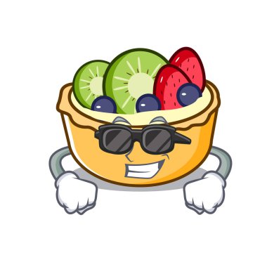 Süper serin meyve tart karakter karikatür vektör çizim