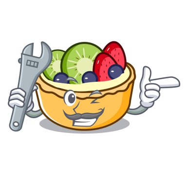 Mekanik meyve tart maskot karikatür vektör çizim