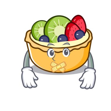 Maskot karikatür vektör çizim sessiz meyve tart