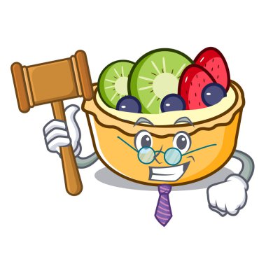 Maskot karikatür vektör çizim Yargıç meyve tart