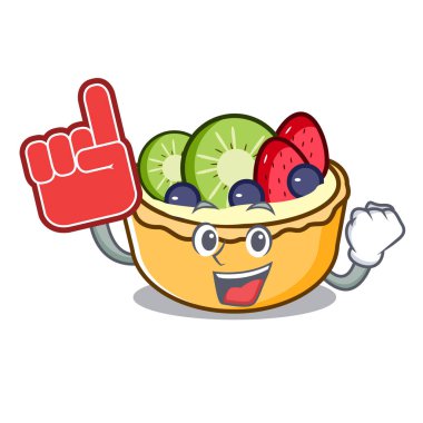 Köpük parmak meyve tart maskot karikatür vektör çizim