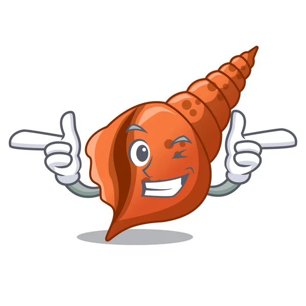 Wink Longa Shell Personagem Cartoon Vetor Ilustração — Vetor de Stock