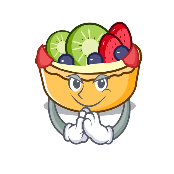 Diablo Fruta Tarta Mascota Dibujo Animado Vector Ilustración — Vector de stock