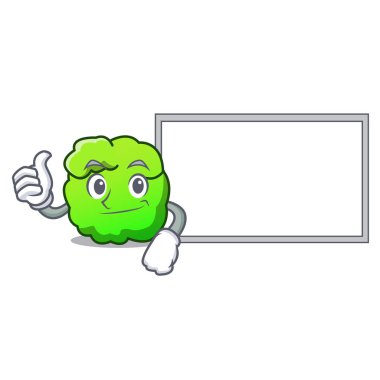 Başparmak yukarıya kurulu çalı karakter karikatür tarzı ile