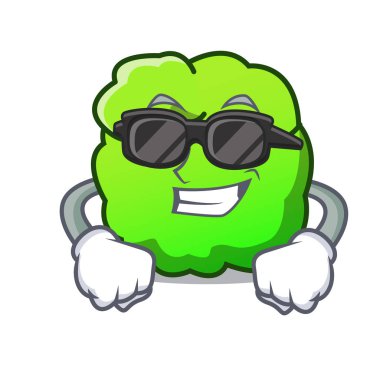 Süper cool çalı karakter karikatür tarzı