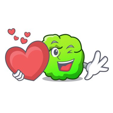 Kalp çalı maskot karikatür tarzı ile