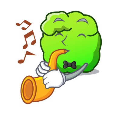 Trompet çalı maskot karikatür tarzı ile