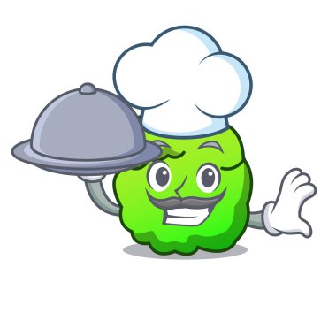 Şef gıda çalı maskot karikatür tarzı ile