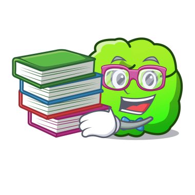 Öğrenci kitap çalı maskot karikatür tarzı ile