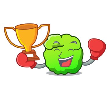 Boks şampiyonu çalı maskot karikatür tarzı