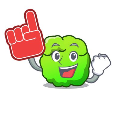 Köpük parmak çalı maskot karikatür tarzı