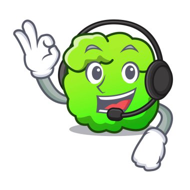 Kulaklık çalı maskot karikatür tarzı ile