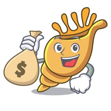 Para çantası egzotik kabuk karakter karikatür vektör çizim ile