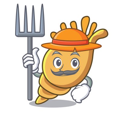 Çiftçi egzotik kabuk karakter karikatür vektör çizim