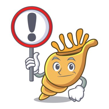 İşareti egzotik kabuk karakter karikatür vektör çizim ile