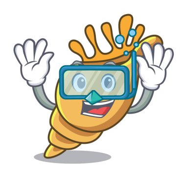 Dalış egzotik kabuk karakter karikatür vektör çizim