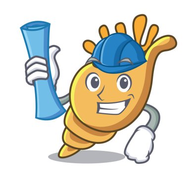 Mimar egzotik kabuk karakter karikatür vektör çizim