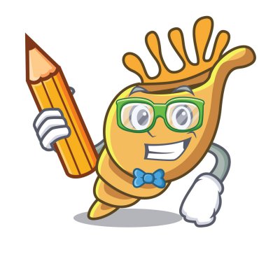 Öğrenci egzotik kabuk karakter karikatür vektör çizim