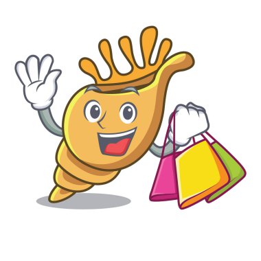 Alışveriş egzotik kabuk karakter karikatür vektör çizim