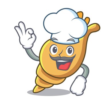 Şef egzotik kabuk karakter karikatür vektör çizim