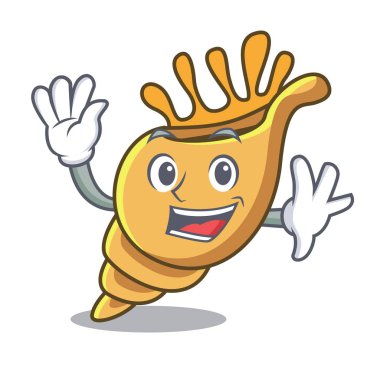 Egzotik kabuk karakter karikatür vektör çizim sallayarak