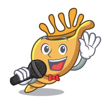 Şarkı egzotik kabuk maskot karikatür vektör çizim