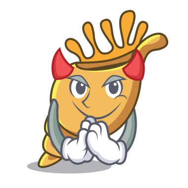 Şeytan egzotik kabuk maskot karikatür vektör çizim