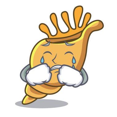 Egzotik kabuk maskot karikatür vektör çizim ağlıyor