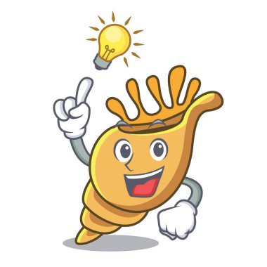 Bir fikir egzotik kabuk maskot karikatür vektör çizim var