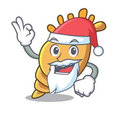 Santa egzotik kabuk maskot karikatür vektör çizim