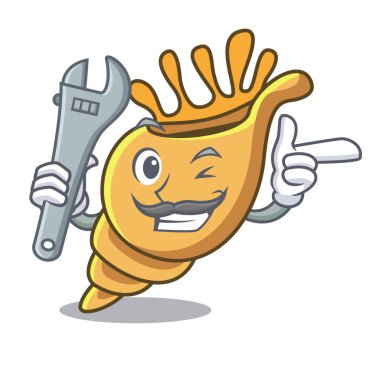 Mekanik egzotik kabuk maskot karikatür vektör çizim
