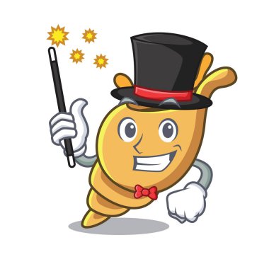Sihirbaz egzotik kabuk maskot karikatür vektör çizim