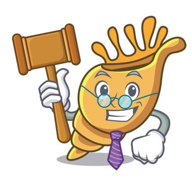 Yargıç egzotik kabuk maskot karikatür vektör çizim