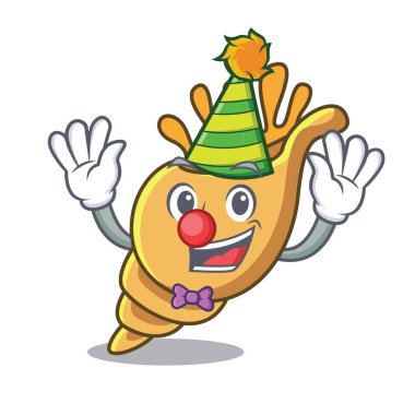 Palyaço egzotik kabuk maskot karikatür vektör çizim