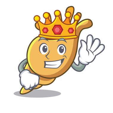 Kral egzotik kabuk maskot karikatür vektör çizim