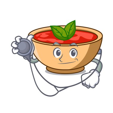 Doktor domates çorbası karakter karikatür