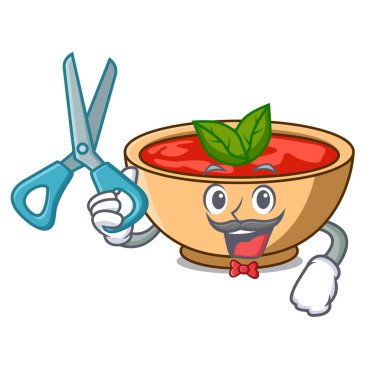 Kuaför domates çorbası karakter karikatür