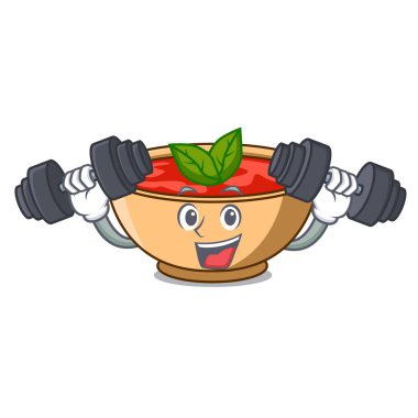 Fitness domates çorbası karakter karikatür