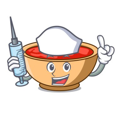 Hemşire domates çorbası karakter karikatür