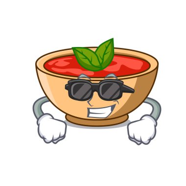Süper cool domates çorbası karakter karikatür