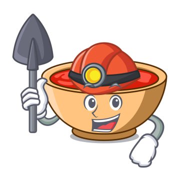 Madenci domates çorbası karakter karikatür